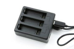 XREC Nabíječka Mini USB pro 3x tři baterie GoPro HERO 4